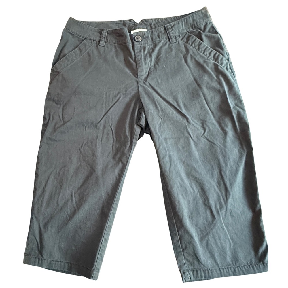 Columbia Cropped Pants Womens 8 Black Cotton Capris Gorpcore AL8669